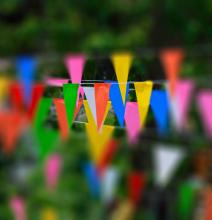 Multicoloured bunting representing career planning