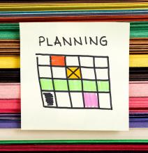 Blocked out meeting schedule with "planning" written above to represent effective meetings