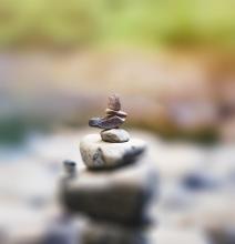 Balanced pebbles to represent mental health